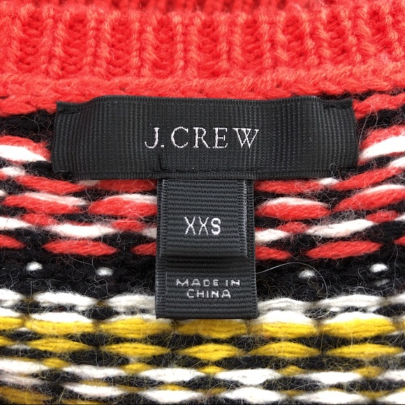 J. Crew Fair Isle Orange Long Sleeve Wool Size XXS - Picture 5 of 7